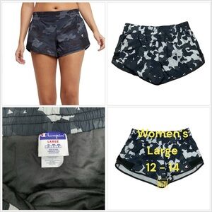 Women's Champion Large 12 - 14 Shorts Sport Camo Activewear Athletic Active New